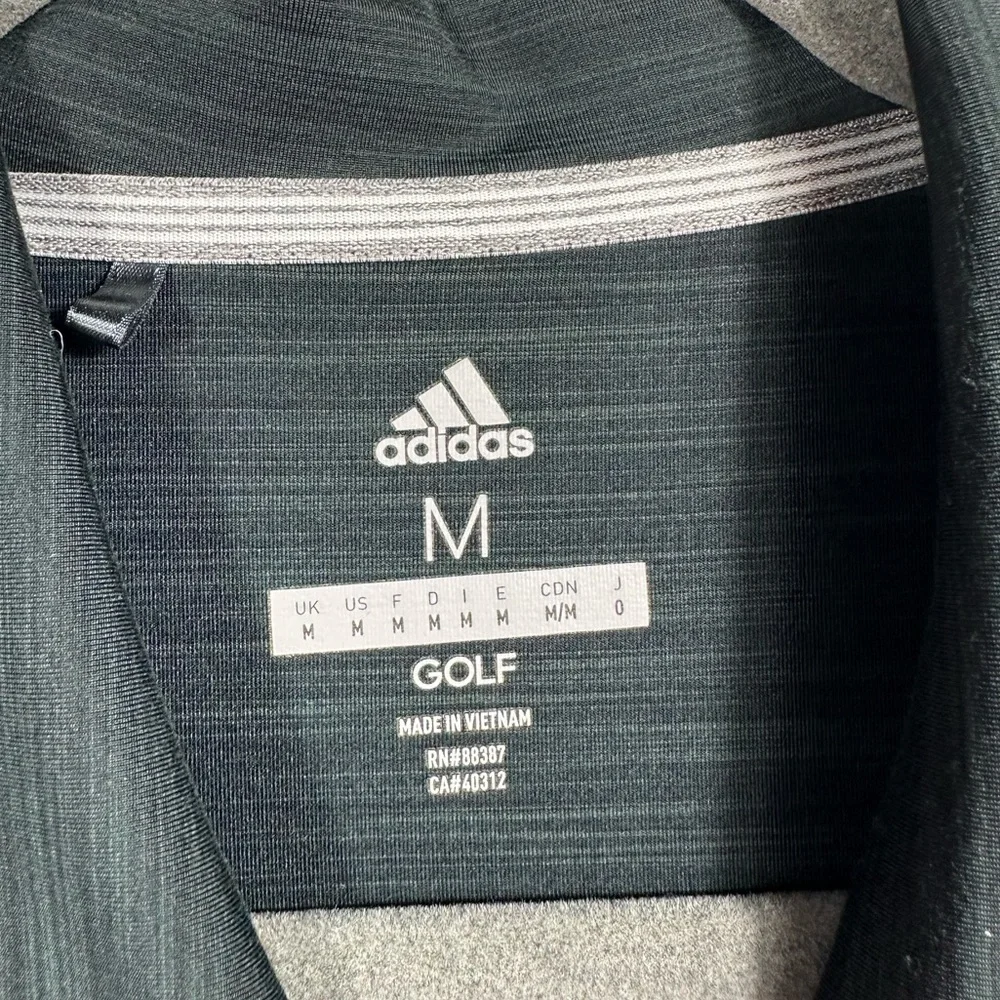 Adidas Golf Polo Shirt Men’s Medium Grey Performance Short Sleeve‎ Athletic